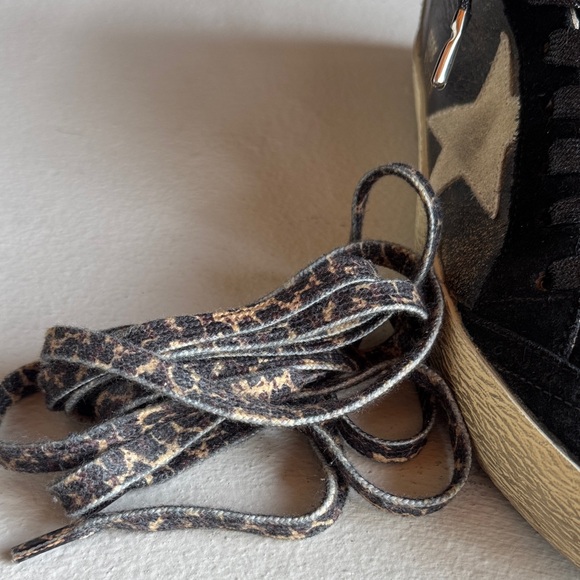 Golden Goose Midstar Distressed Black and White Sneakers - Picture 5 of 9